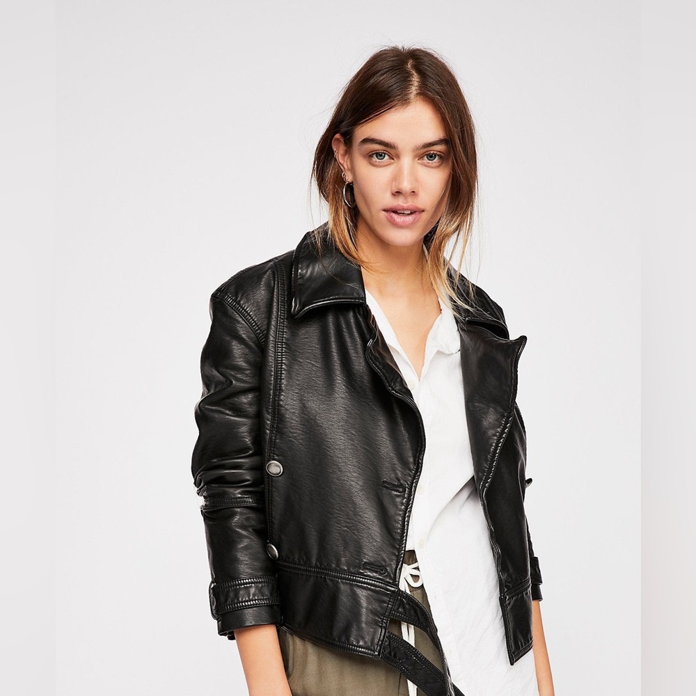 Free People Hopewell Vegan Leather Jacket XS